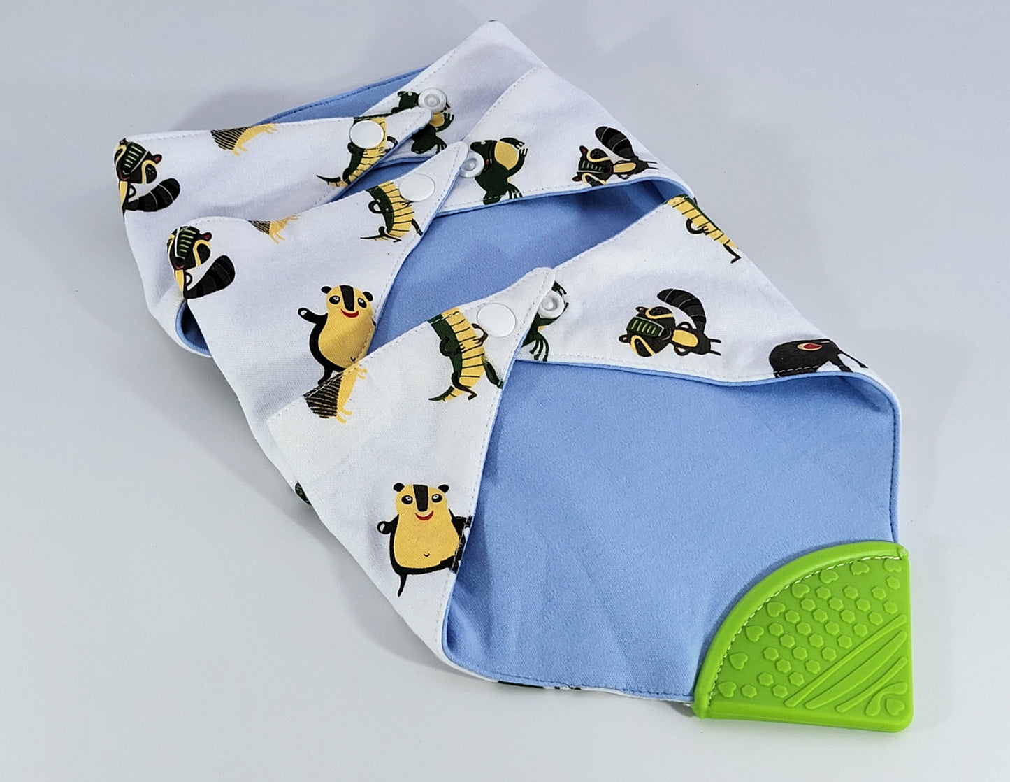 Baby Teething Bibs, Drool Bandana Bib, Silicone Teether, Set Of 2 Bibs