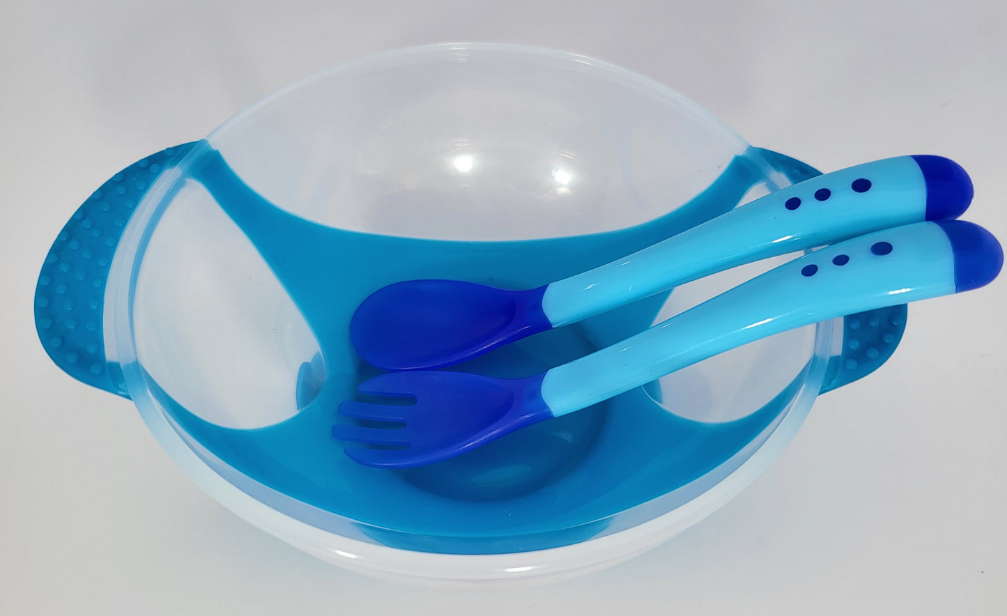 Set of 2 bowls and 2 spoons and 2 forks